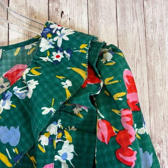 LOFT Bouquet Ruffle Tie-Neck Blouse - Picture 3 of 6